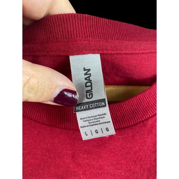 OU T Shirt Size Large Adult Mens Womens Boomer Sooner Oklahoma University Red - Picture 3 of 4